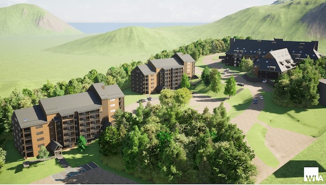 135 E Mountain Rd Unit 1F7, Killington, VT 05751 - drone / aerial view featuring a mountain view