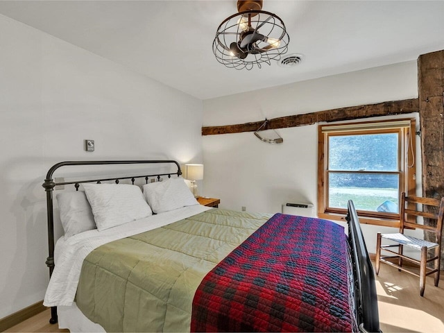 bedroom with visible vents