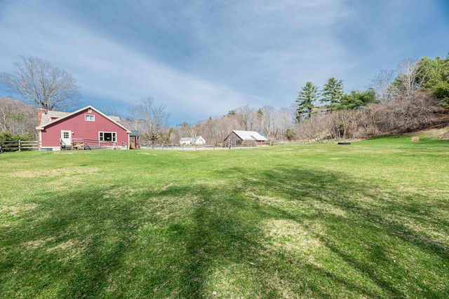 view of yard with fence