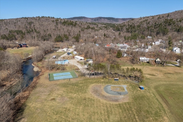 bird's eye view featuring a mountain view
