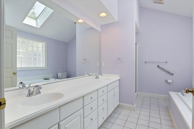 23 Hampton Mdws, Hampton, NH 03842 - full bath with a bath, baseboards, tile patterned floors, and a sink