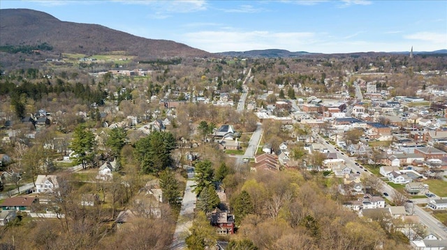 birds eye view of property featuring a residential view and a mountain view