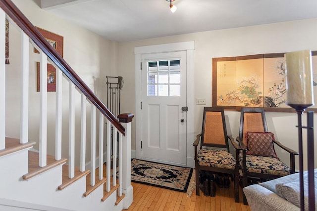 98 Hollis St, Manchester, NH 03101 - foyer with hardwood / wood-style flooring and stairway