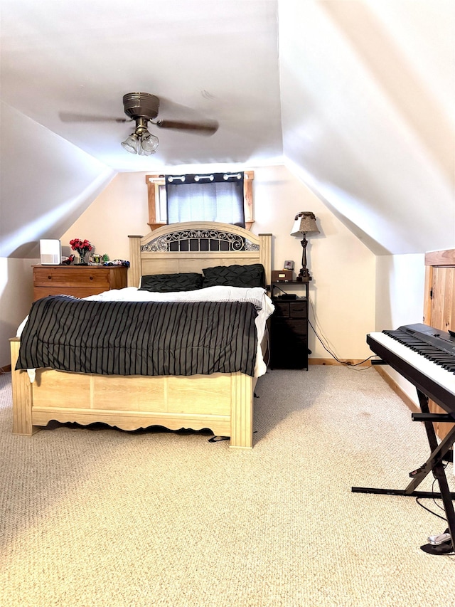 14 Summer St, Northumberland, NH 03582 - carpeted bedroom featuring lofted ceiling and ceiling fan