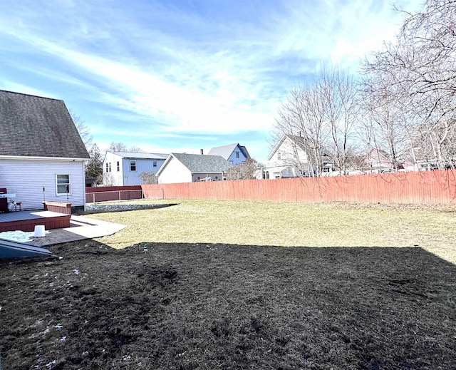 14 Summer St, Northumberland, NH 03582 - view of yard featuring a wooden deck, a residential view, and a fenced backyard