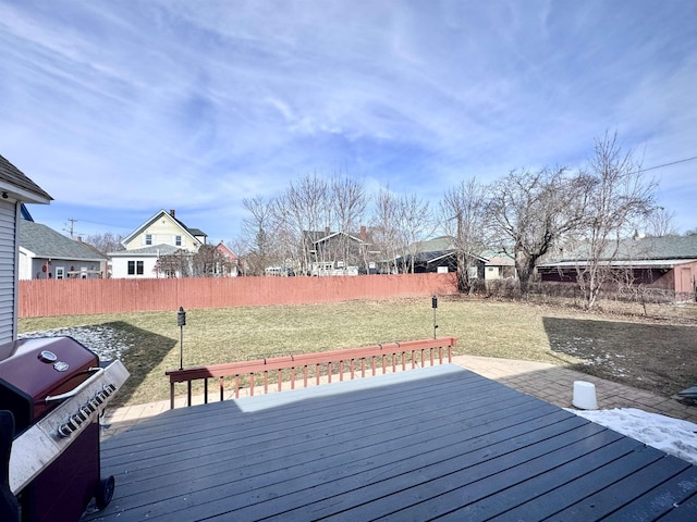 14 Summer St, Northumberland, NH 03582 - wooden deck featuring a fenced backyard, a yard, and grilling area