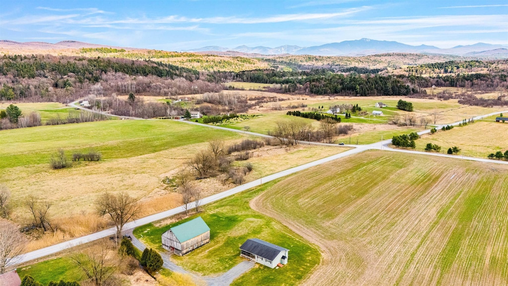 770 Buck Hollow Rd, Fairfax, VT 05454 - birds eye view of property featuring a rural view and a mountain view