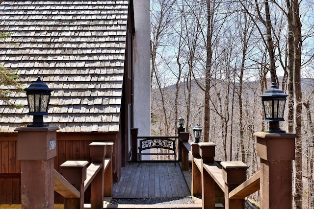 78 Coopers Trce, Plymouth, VT 05056 - wooden deck featuring a mountain view