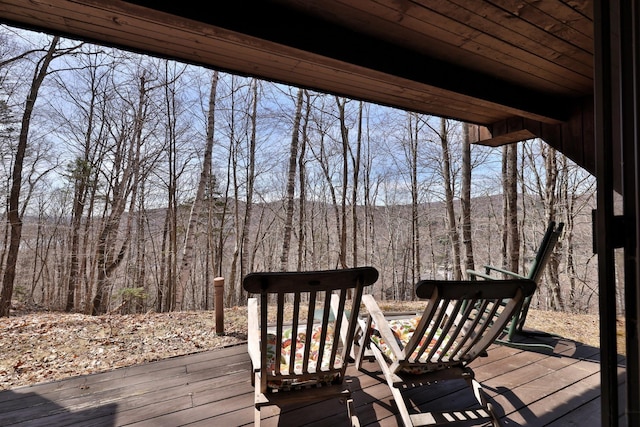 78 Coopers Trce, Plymouth, VT 05056 - wooden deck with a forest view
