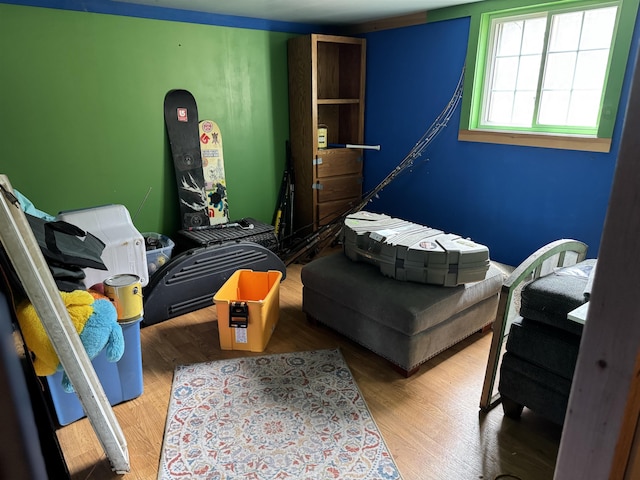 bedroom featuring wood finished floors