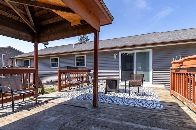deck featuring a gazebo