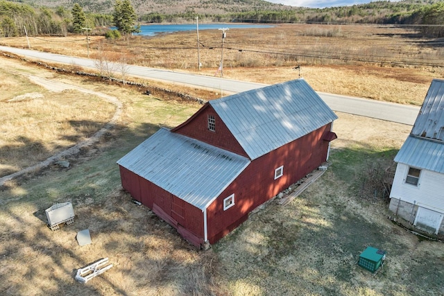 aerial view with a rural view