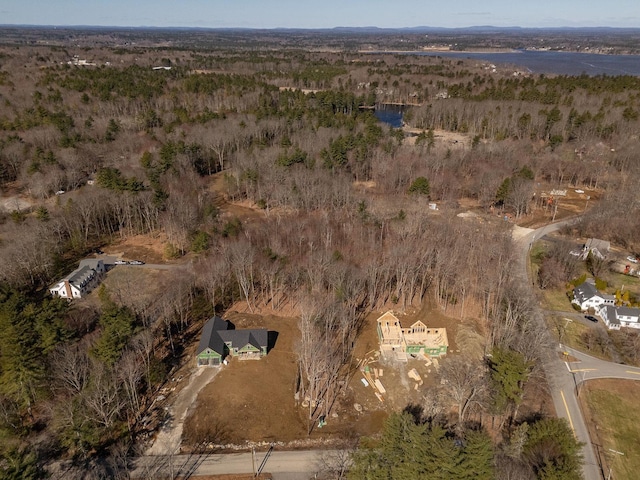 drone / aerial view with a forest view