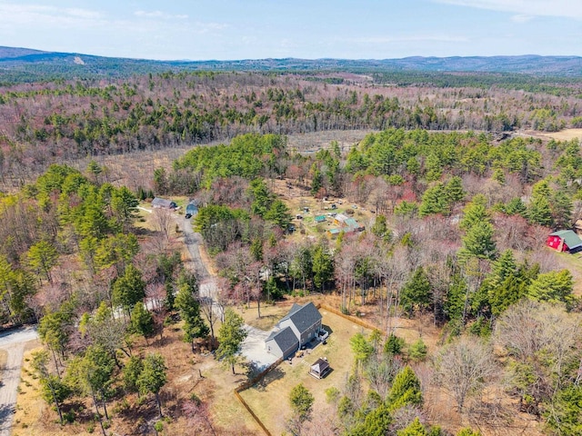 bird's eye view with a forest view
