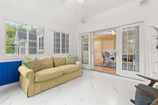 sunroom / solarium featuring visible vents