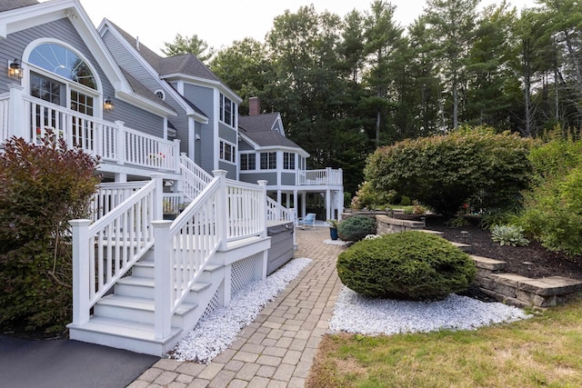exterior space with stairs