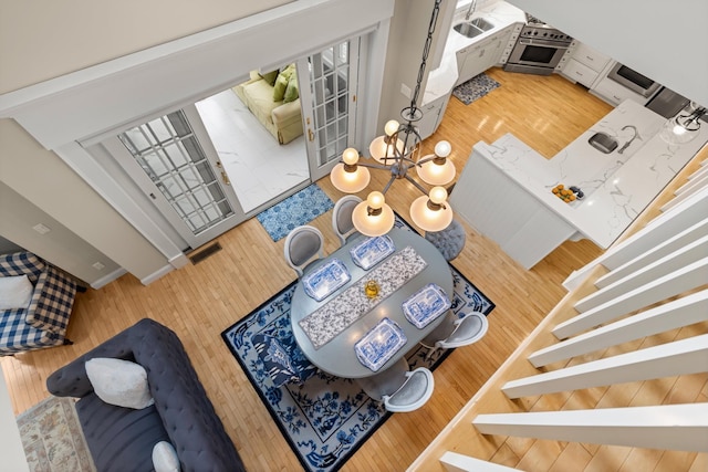 living area featuring wood finished floors