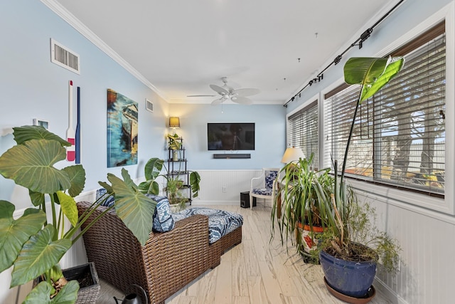 46A River St Unit A, Seabrook, NH 03874 - interior space featuring outdoor lounge area, ceiling fan, and visible vents