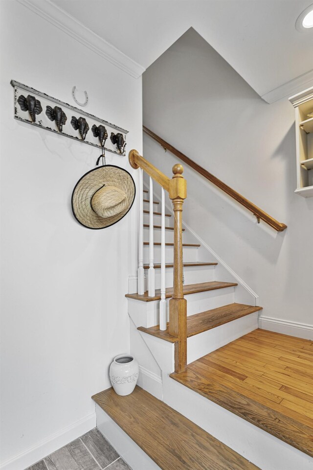 46A River St Unit A, Seabrook, NH 03874 - stairs featuring ornamental molding and baseboards