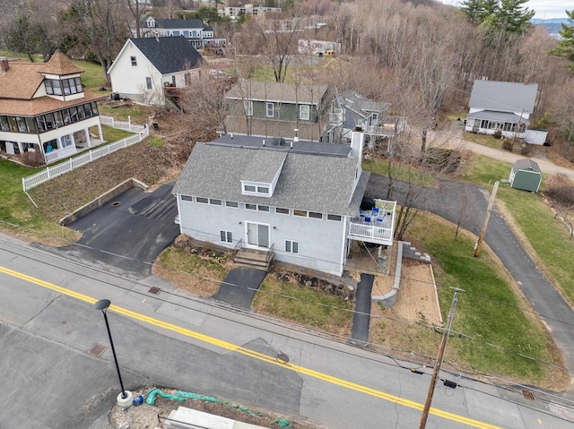 drone / aerial view with a residential view