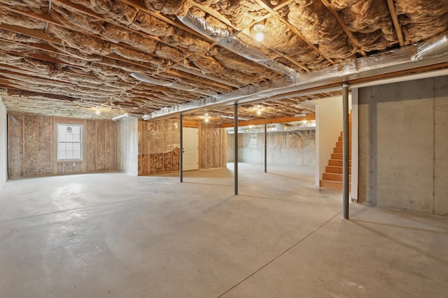 basement with stairs
