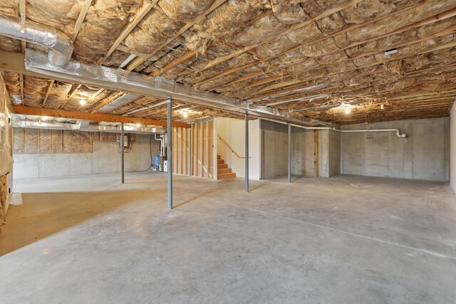 unfinished below grade area with stairs