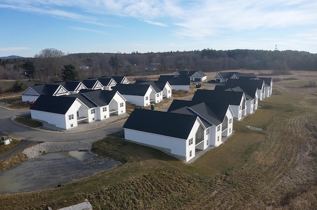 drone / aerial view with a residential view