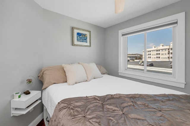 bedroom with a ceiling fan