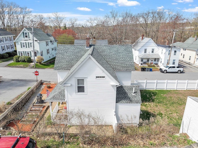 aerial view featuring a residential view