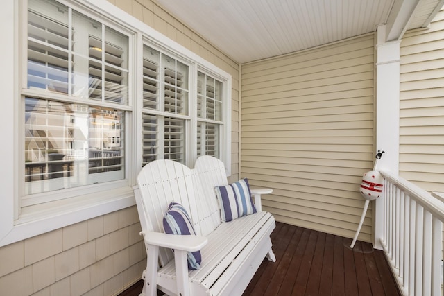 balcony featuring a porch