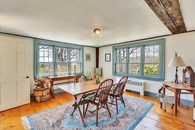 161 Upper Jaffrey Rd, Dublin, NH 03444 - dining room with hardwood / wood-style floors, radiator heating unit, and plenty of natural light