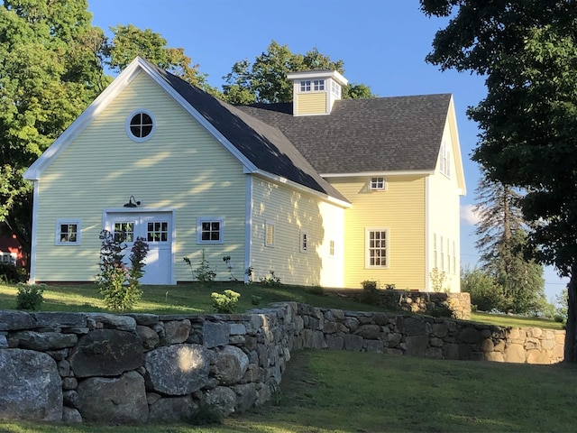 161 Upper Jaffrey Rd, Dublin, NH 03444 - rear view of house featuring roof with shingles and a lawn
