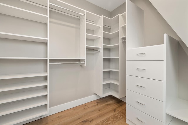 spacious closet featuring wood finished floors