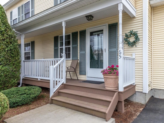 property entrance with a porch