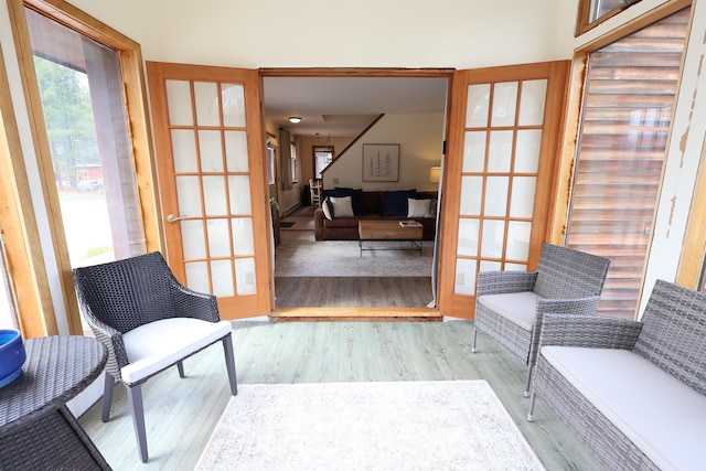 sunroom with french doors