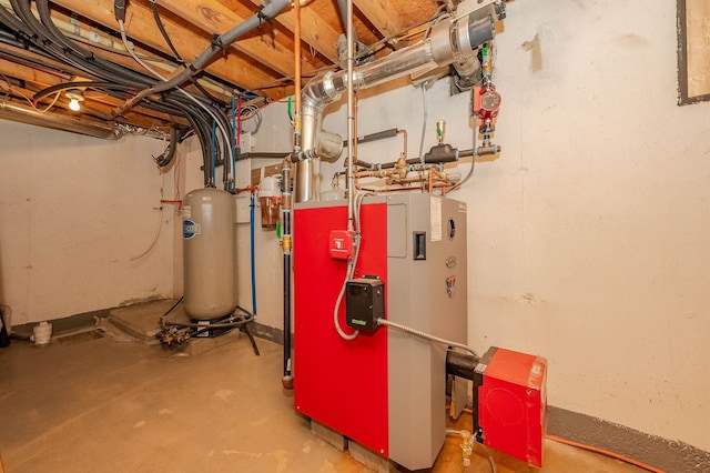 utility room featuring a heating unit