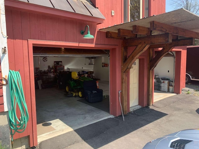view of garage