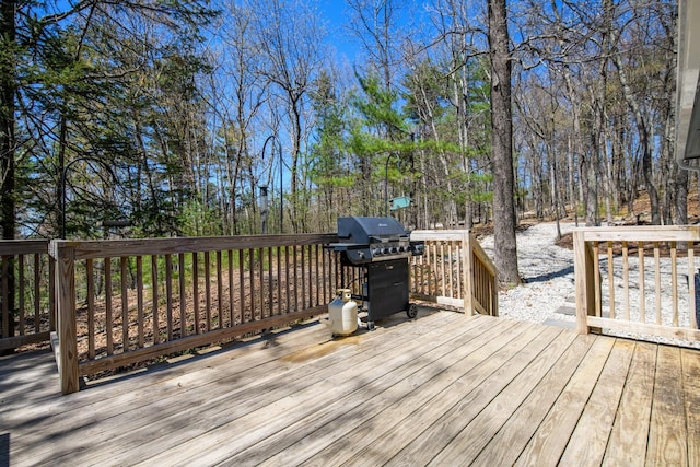 deck with a grill