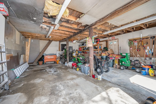 basement featuring a garage