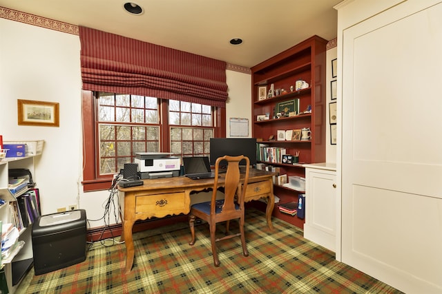 office featuring recessed lighting