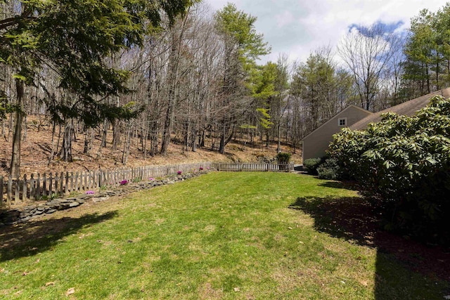 view of yard featuring a fenced backyard