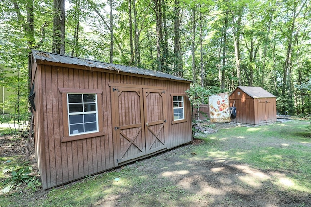 view of shed