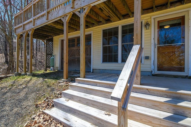exterior space featuring a wooden deck