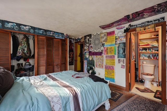 bedroom with carpet and access to exterior