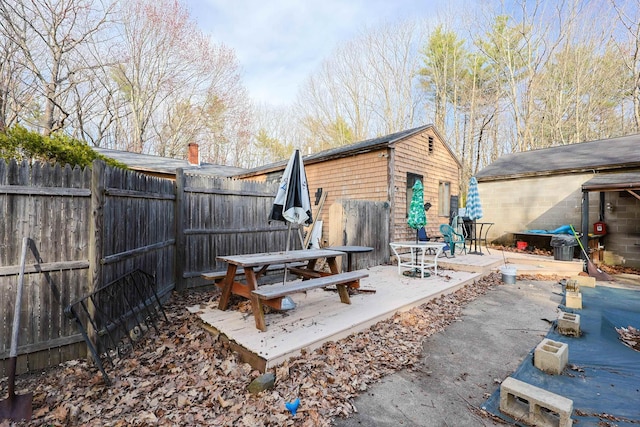 exterior space featuring a fenced backyard