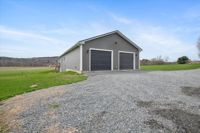 view of detached garage