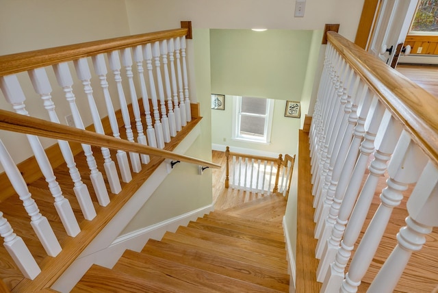 staircase with baseboards