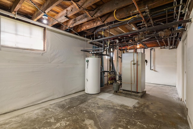 below grade area with gas water heater
