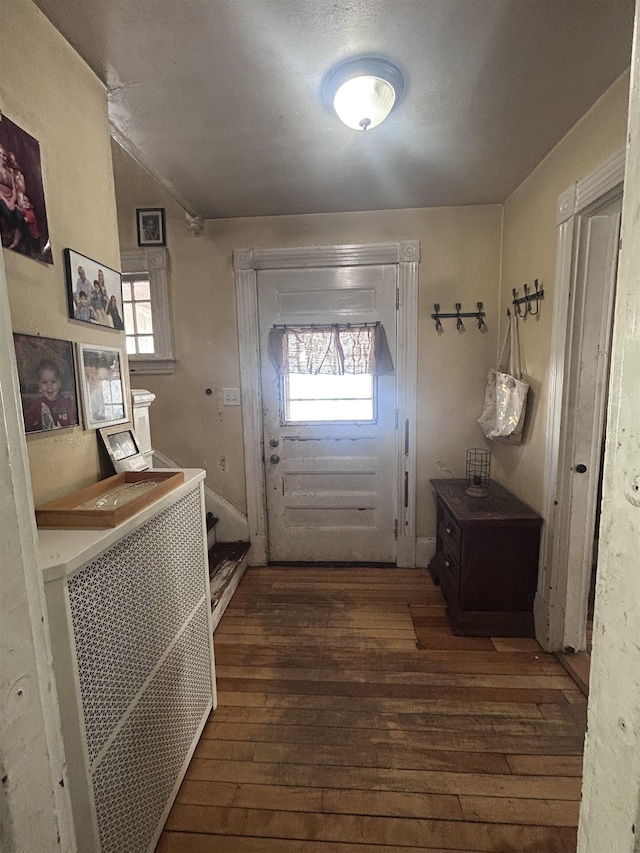 doorway to outside with hardwood / wood-style floors