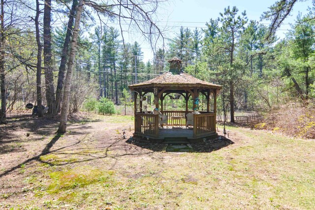 view of yard featuring a gazebo